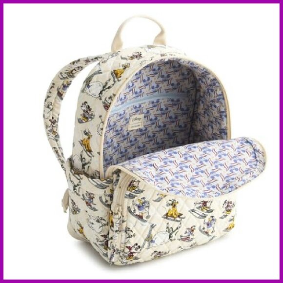 Premium Cotton Small Backpack with 6 Pockets, Quilted Design